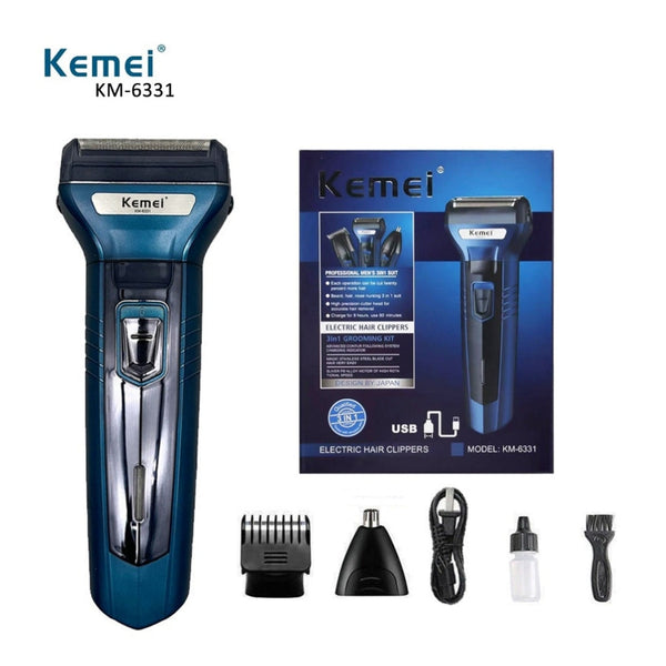 Kemei KM-6331 3 in 1 Grooming Kit with USB Charging
